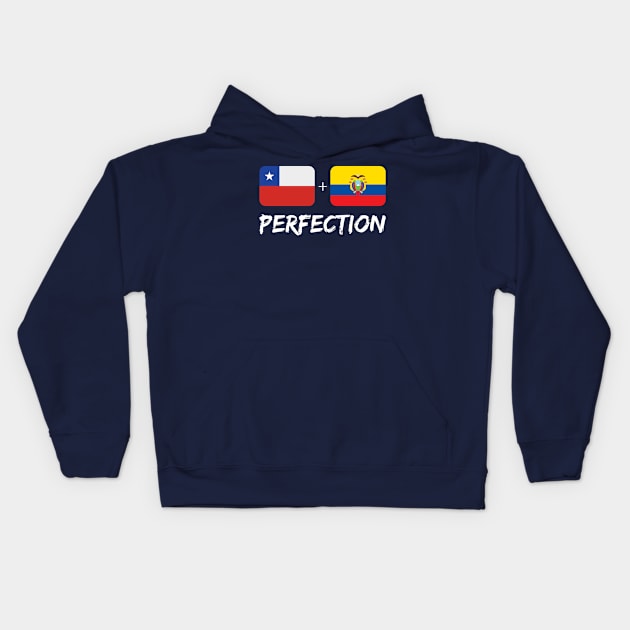 Chilean Plus Ecuadorian Perfection Mix Flag Heritage Gift Kids Hoodie by Just Rep It!!